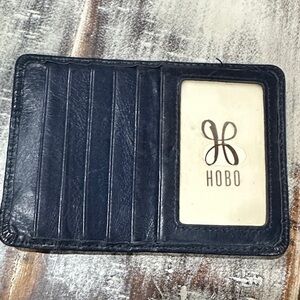 HOBO Dark Blue Leather Card Wallet